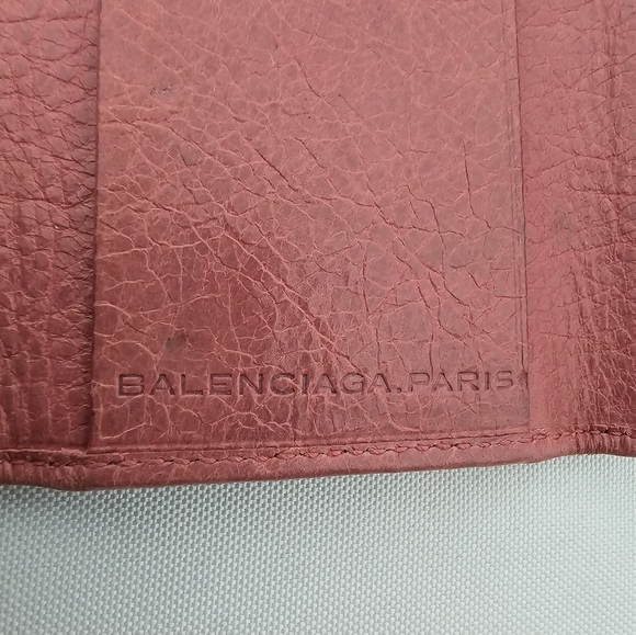 Balenciaga Motocross Leather Key Case Wallet Terracotta Pink Authentic - Picture 8 of 12